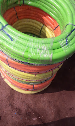 Colorful hoses and pipes
